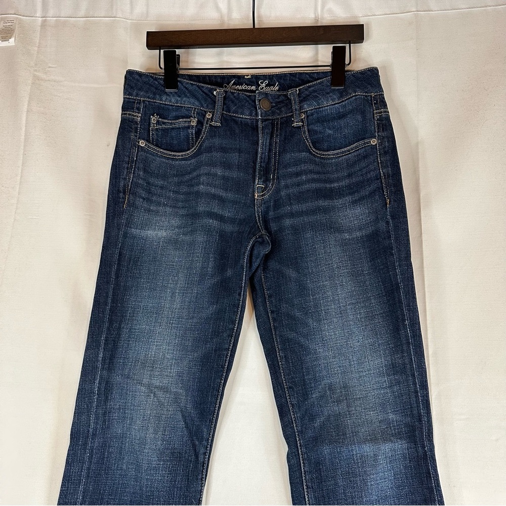 AMERICAN EAGLE Women’s Size 6 Denim Jeans Boy Fit Style Stretch Ankle Mid Rise - Picture 4 of 15